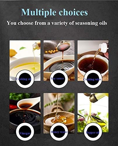 Olive Oil Dispenser Bottle, 10 Oz Liquid Condiment Container, Glass Decanter with Dripless Capped Spout and Degree Scale