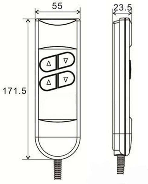 Up and Down 4 Button 5pin Roll Line Electric Sofa Remote Hand Control for Lift Chair or Power Recliner