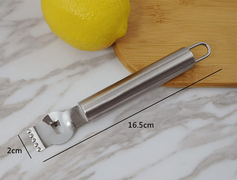 Stainless Steel Lemon Zester Grater with Channel Knife, Citrus Orange Peeling Tool, Fruit Peelers