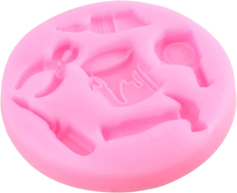 Hand Tools Silicone Mold Set of 4 for Cake Decorating, Chocolate Fondant, and Polymer Clay