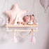 Macrame Wall Hanging Shelf, Hanging Shelves with Wooden Beads, Floating Shelf for Bedroom, Living Room, Corridor