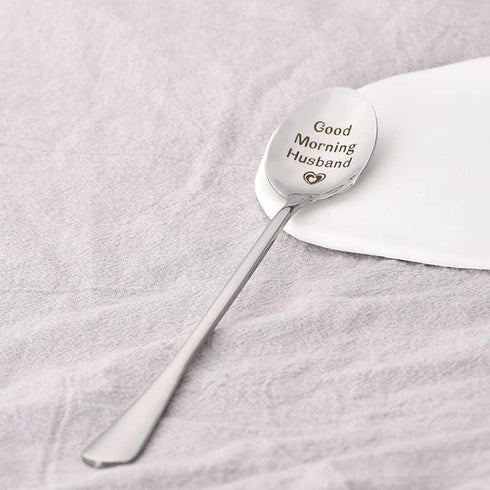 I Love You Gifts for Him, Good Morning Husband Spoon, Happy Birthday Gift for Husband from Wife, Ice Cream Serving