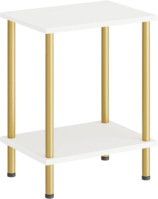 HOOBRO End Table, Small Side Table, Nightstand with 2-Layer Storage Shelves, Sofa