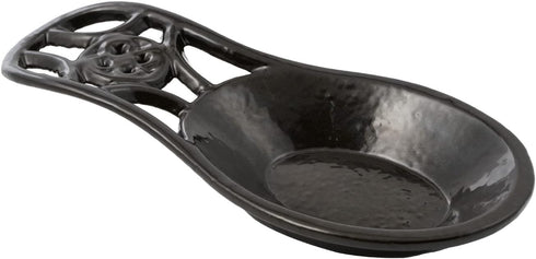 Cooking Spoon Rest for Stove Top, Cast Iron Utensil Holder, Heavy Duty Kitchen Accessories, Dishwasher Safe, Coffee Gold