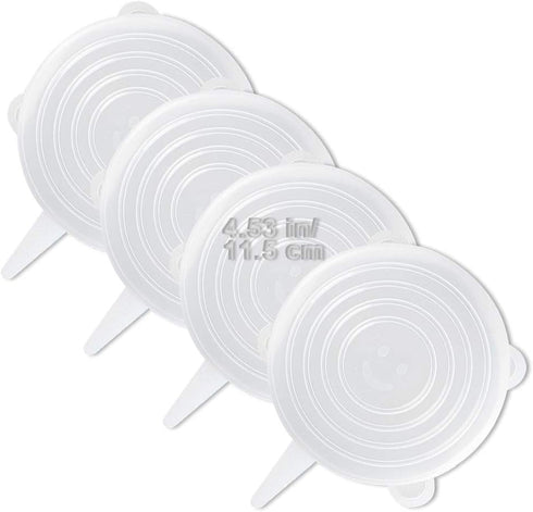 4 Pack Silicone Stretch Lids, Thicker Reusable Container Covers, Expandable Food Storage Covers, Dishwasher and Freezer
