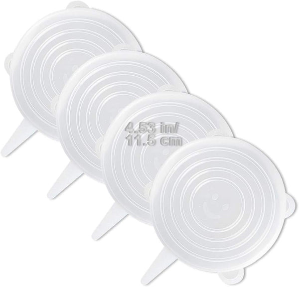 4 Pack Silicone Stretch Lids, Thicker Reusable Container Covers, Expandable Food Storage Covers, Dishwasher and Freezer