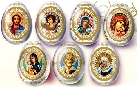 Religious Easter Supplies Christian Easter Egg Shrink Wrapper Decorations, Pack of 7