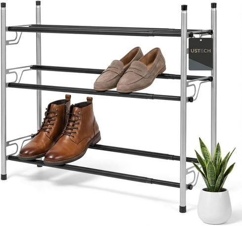 USTECH 2-Tier Shoe Rack Organizer - Sturdy Shoe Storage Organizer for Entryway