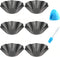 Tortilla Pan Set | 6 Pack Carbon Steel Non-Stick Taco Salad Bowl Maker with Silicone Potholder