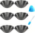 Tortilla Pan Set | 6 Pack Carbon Steel Non-Stick Taco Salad Bowl Maker with Silicone Potholder