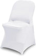 6 Packs White Spandex Stretch Folding Chair Covers for Wedding Party,Universal Fitted Washable Dining Seat Slipcovers