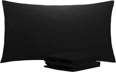 NTBAY King Pillowcase Set, 2 Pack Brushed Microfiber 20x36 Pillowcases, Soft, Black with Envelope Closure