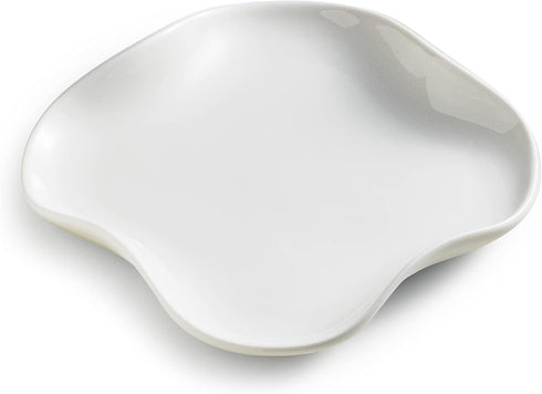 Spoon Rest, Spoon Holder for Stove Top, Farmhouse kitchen Decor Spoon Rack Cooking Holder for Multiple Utensils, White, Ruffled Edge