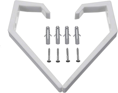 4PCS Plastic Helmet Holders, Wall Mounted Hanging Hooks for Hat, Glove, Bag, Shoe, Clothes Rack (White-4PC)