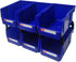 Pe&Hui 6 Pack Storage Organizer Bins, Wall Mount Parts Rack, Stackable Tool Bins for Screws and Office Supplies