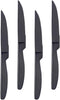 4-Piece Serrated Black Steak Knife Set, Stainless Steel Cutlery for Home, Restaurant, Hotel, 22cm