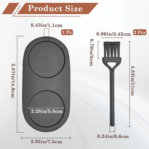 GORGECRAFT Salt and Pepper Mill Tray Wooden Pepper Grinder Rest Holder Dining Table Protector Shakers with 2Pcs Cleaning Brush for 2 Mills Kitchen Storage Home Decoration Crafts Black 5.87x2.95inch