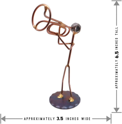 Mellophone Collectible Handmade Metal Art Figurine, Desk Accessories, Trophy, Office Décor, Business Professional Gift