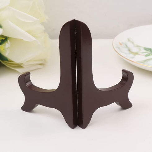 PRETYZOOM 3pcs Wooden Plate Stands for Display: 5 Inches Easel Display Holder, Table Top Easels for Photos