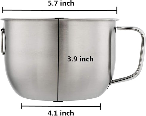 18/8 Stainless Steel Leak Proof Food Storage Container with Handle and Lid, Snack Bowl, Bento Lunch Box, Soup Bowl