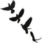 Blulu 4 Pieces Wooden Bird Wall Decor, Flying Bird Sculptures Wall Art for Home Living Room Bedroom Kitchen Decoration