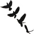 Blulu 4 Pieces Wooden Bird Wall Decor, Flying Bird Sculptures Wall Art for Home Living Room Bedroom Kitchen Decoration