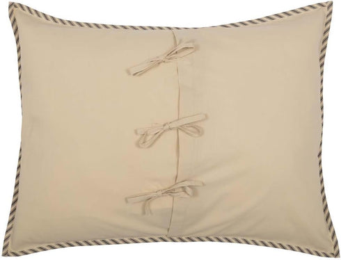 VHC Brands Sawyer Mill Ticking Stripe Sham, Standard 21x27, Charcoal Grey