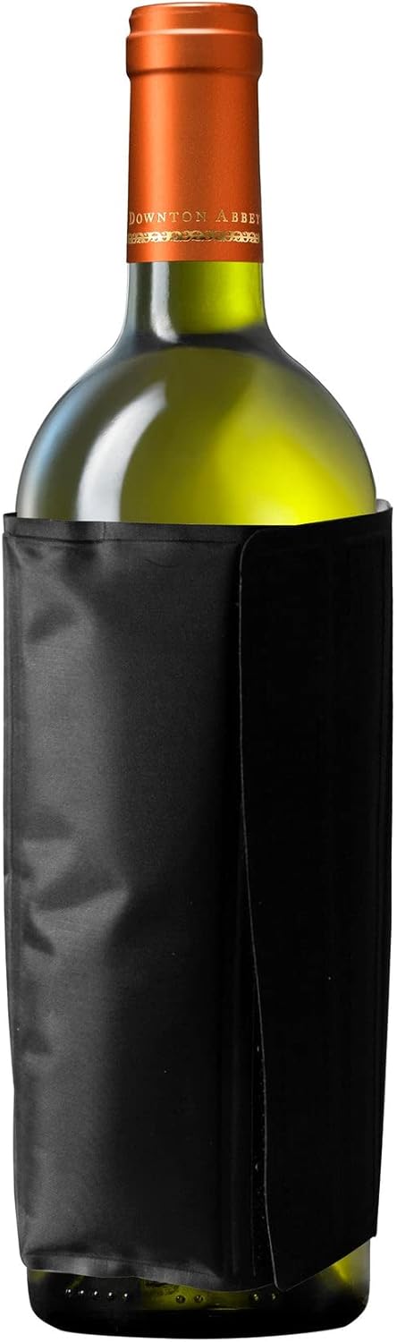 PresenceHHH Rapid Ice Wine Bottle Cooler - Reusable & Elegant Chill Cooler with Sleeve & Refrigerant Gel - Iceless Chiller for Champagne, Beer, & Wine Bottles – (Black - 36x17cm)