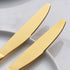 Matte Gold Dinner Knife Set, 9.4-inch Stainless Steel Satin Finish, Set of 6, Dishwasher Safe