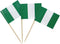 100 Pcs Nigeria Flag Toothpick Flags, Small Mini Stick Cupcake Toppers for Nigerian Flags Cocktail Picks
