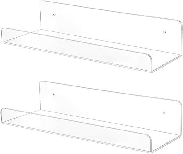 TONICE 2 Pack Acrylic Shelves for Wall 6in Floating Shelf Wall Mounted