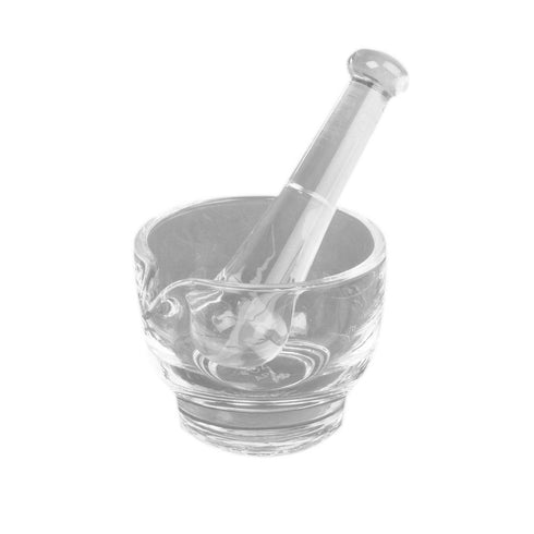 Apothecary Products Mortar and Pestle Bowl - Glass Mixer and Grinder for Medicine (2 oz)