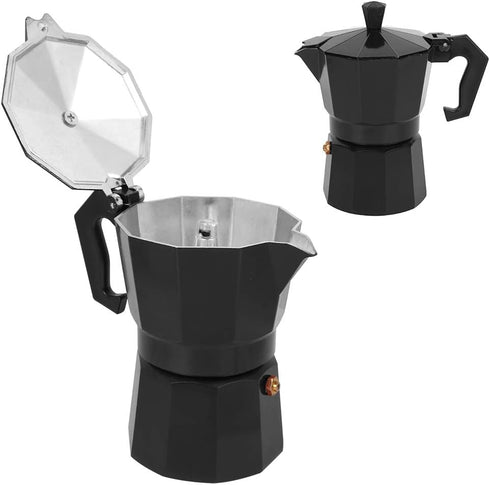 Oumefar 6 Cup Coffee Maker, Italian Coffee Maker Tool, Quick Pot for Home Office, Black