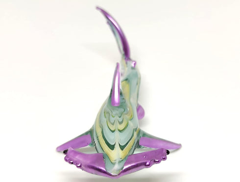 Hammer Shark Figurines - Hand Blown Glass Art Collectible Gift Home Decor (4", Green Yellow)