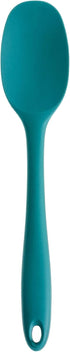 RSVP International Ela's Favorite Silicone Spatula Spoon - Turquoise, 11" | BPA-Free, Dishwasher Safe