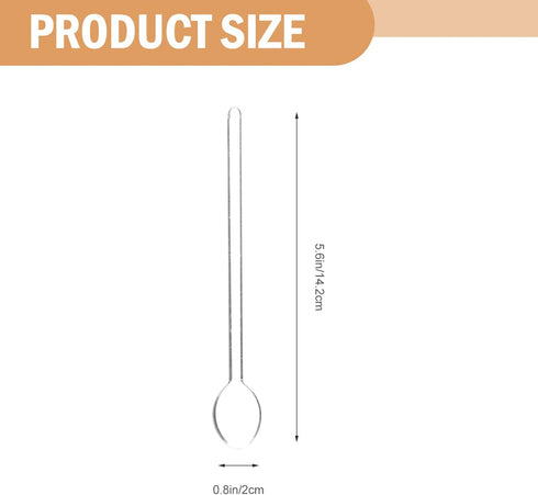 DOITOOL 6Pcs Clear Glass Espresso Spoons, 5.58 Inch Teaspoons for Coffee Mixing at Home Bar Party