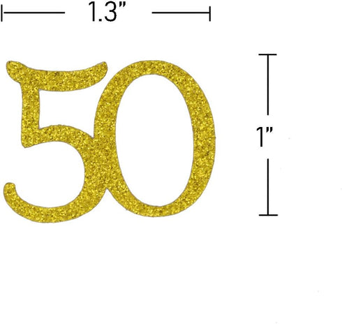 Happy 50th Birthday Confetti, 100 Pcs Glitter Gold Number 50 Table Confetti for 50th Birthday Party