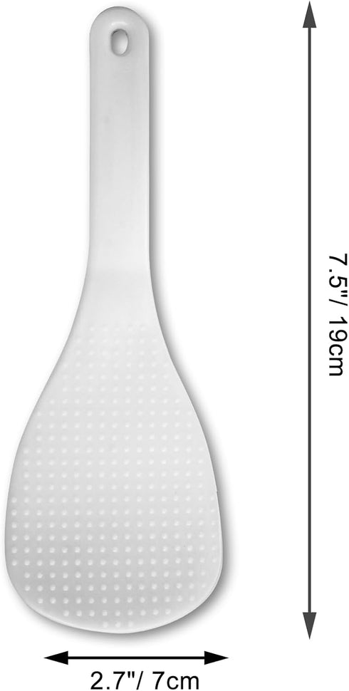 Vonty 2pcs White Plastic Rice Paddle Spoon, 7.5 Inch