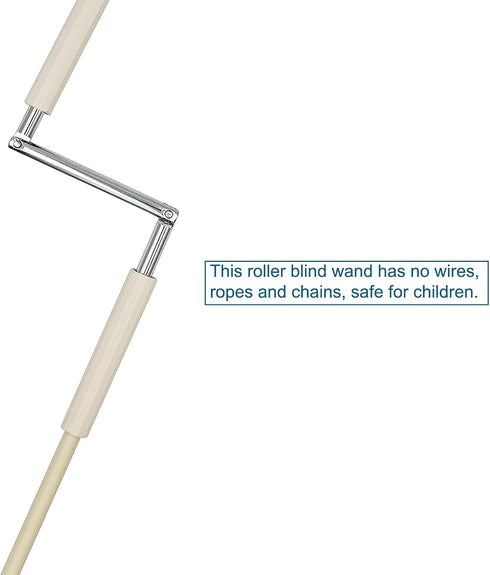 Universal Replacement Part - Metal Installation Crank Wand for Sun Shades or Roller Blinds, Beige