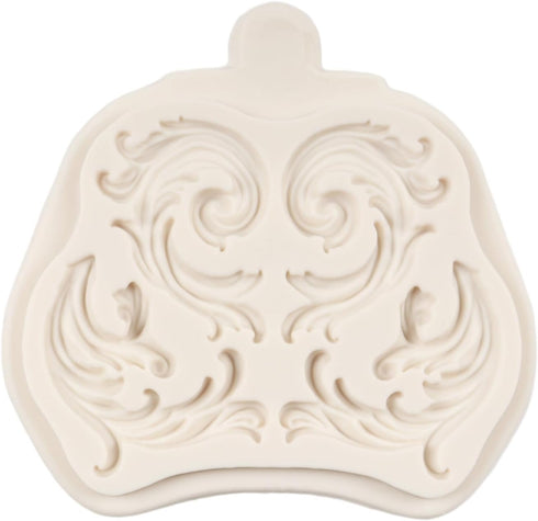 Baroque Fondant Molds, Scroll Border Lace Silicone Molds, Relief Flower Mold for Cake Decoration, Set of 3