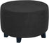 XJHKG Ottoman Slipcovers Velvet Round Sofa Stretch Bedroom Furniture Footstool Protect Covers (Color