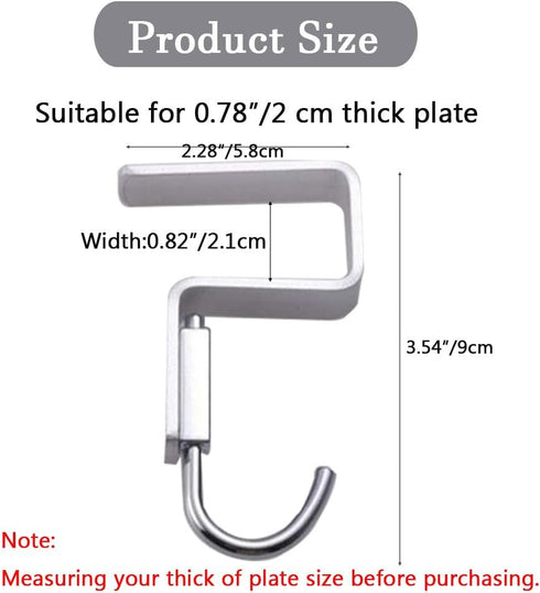 2 Pcs Desk Hook, Student Desktop Nail-Free Hook, Table Hook for Schoolbag, Space Aluminium Alloy Hanger Hooks