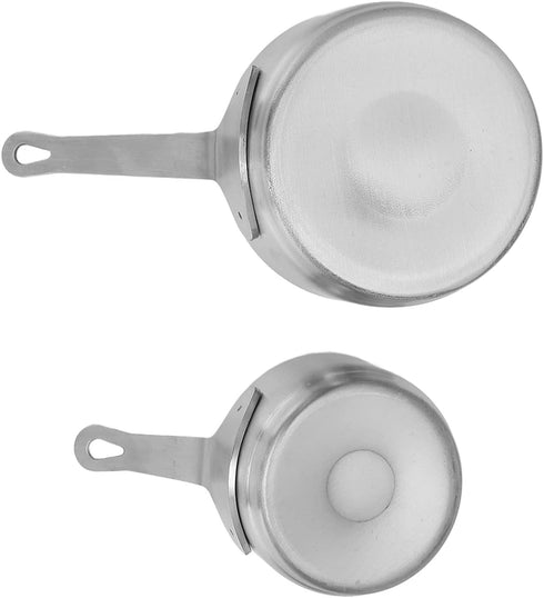 2pcs Sauce Cup 304 Stainless Steel Stackable Mini Sauce Pan with Handle for Banquet Outdoor Picnic, Ramekin Bowls
