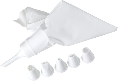 Chef Craft Select 6-Tip Cake Decorating Kit, 6 Piece Set, White Plastic Tools