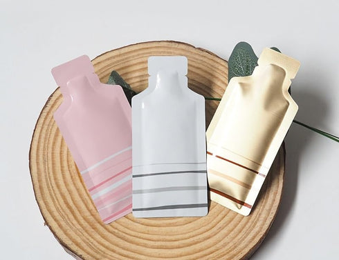 NATX 100Pcs Package Packaging 2.95.1in (7.513cm)) Bottle Shape Open Top Aluminum Foil Pouch Bag with Tear Notch