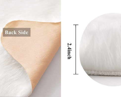 3x5 MIULEE Luxury Soft Fluffy Area Rug Feet, Faux Fur Sheepskin Rug Decorative Plush Shaggy Carpet for Christmas Decor