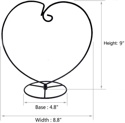 Heart-Shaped Ornament Display Stand by Archi, Iron Pothook Stand for Hanging Glass Terrarium (Heart-1)