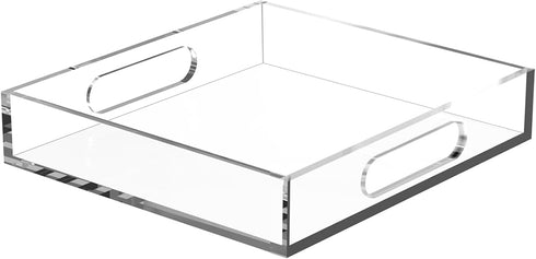 Acrylic Organizers Tray, Acrylic Tray for Ottoman, Serving Tray with Handle, Lucite