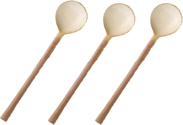 Ceramic Small Coffee Spoon, Retro Mini Teaspoons for Coffee Sugar Dessert, Pack of 3
