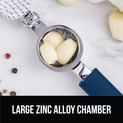 Set, GORILLA GRIP Garlic Press and Peel Heavy Duty Mincer Tool, Large Ergonomic Handle, Easily Mince and Crush Garlics